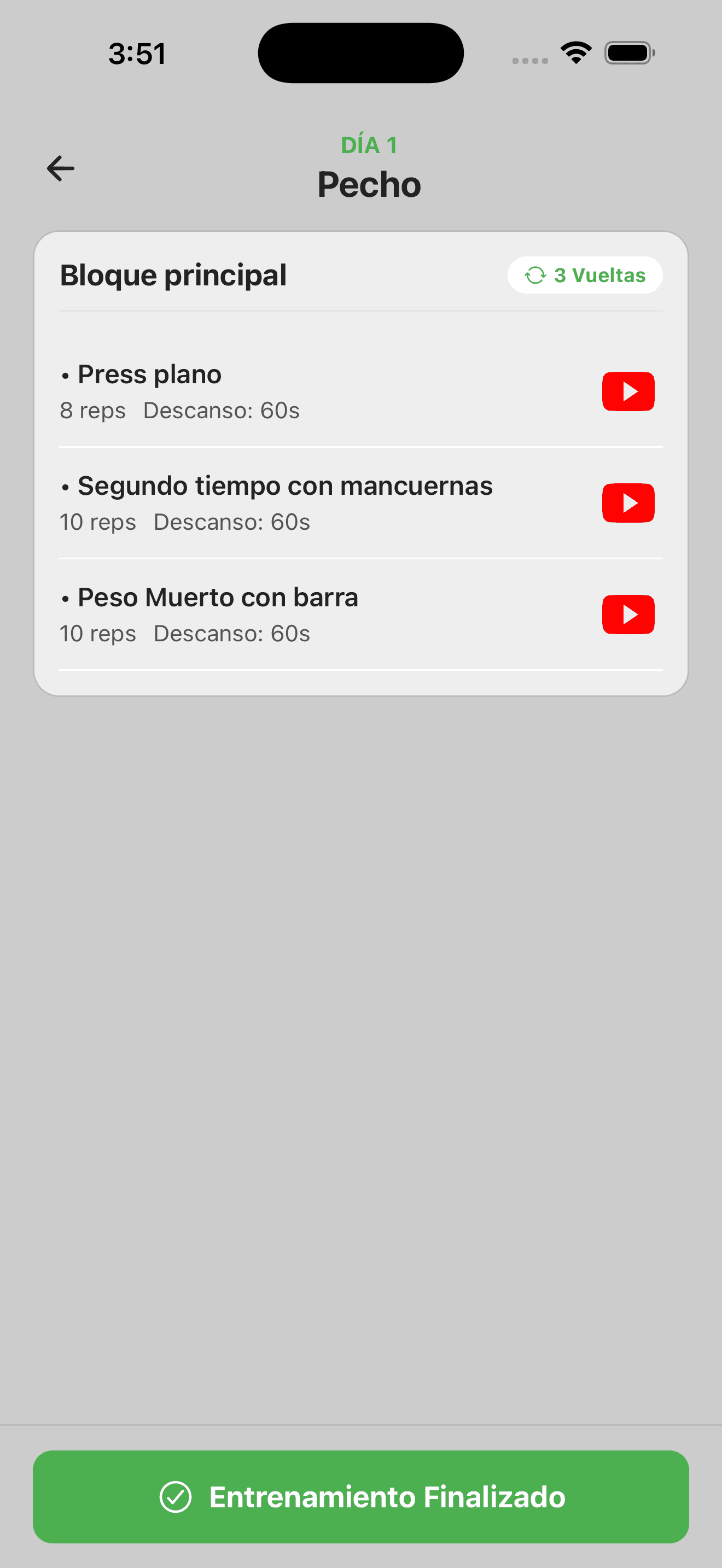 Videos en cada ejercicio